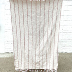 Riviera Sustainable Throw in Stripe Pink by Sundream