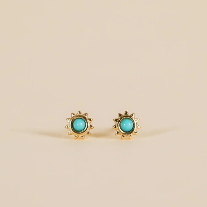 Sun Stud Earrings in Turquoise