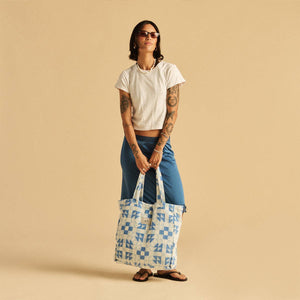 The Dream Terry Tote Bag in Lagoon by Slowtide