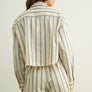 Striped Button Front Short Sleeve Shirt