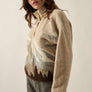 Jacquard-Knit Landscape Quarter-Zip Pullover Sweater Jacket