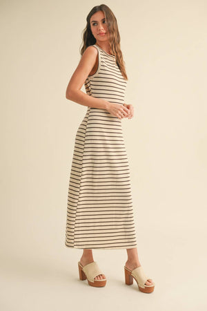 Striped Pattern Knitted Dress