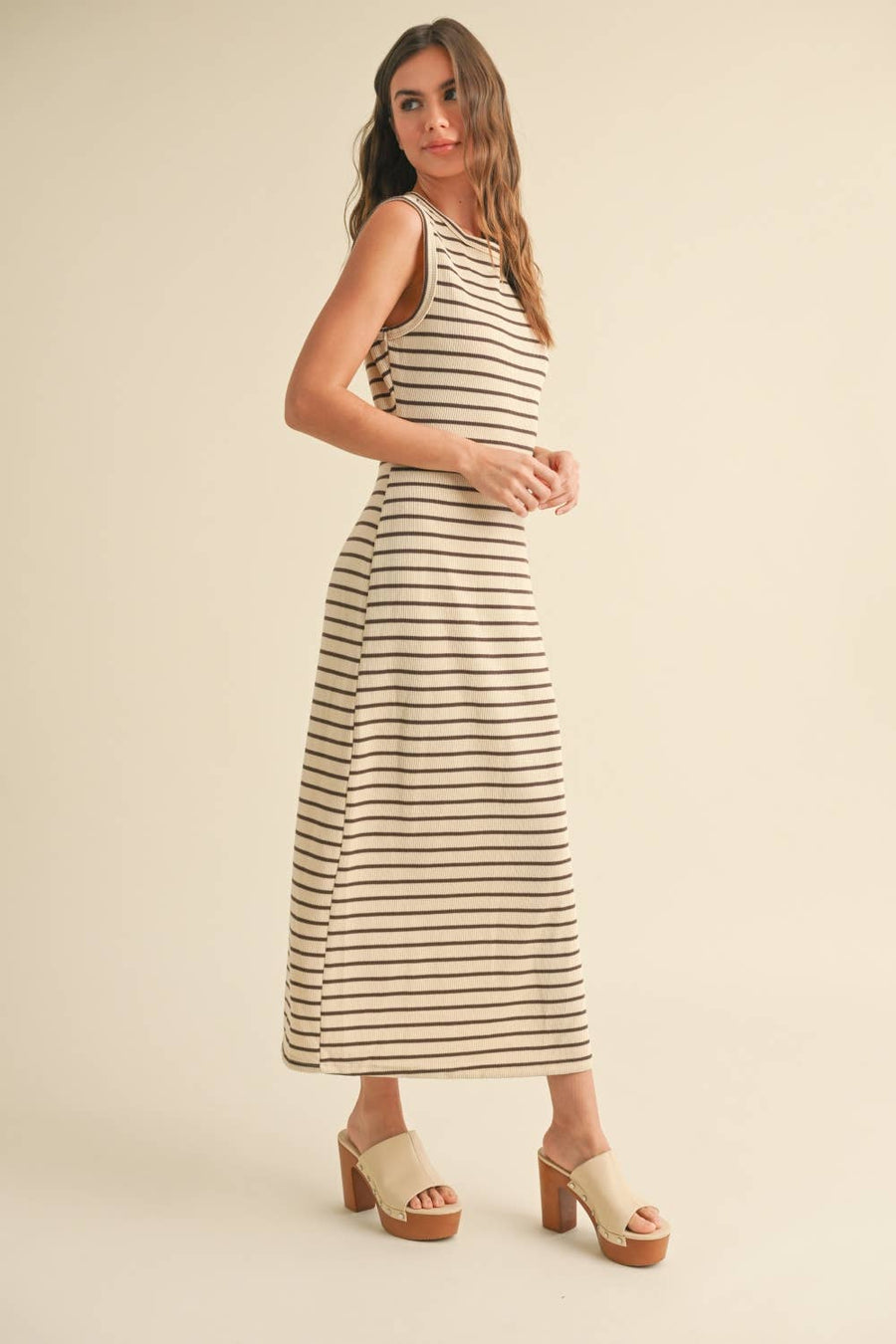 Striped Pattern Knitted Dress