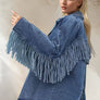 Fringed Denim Blazer