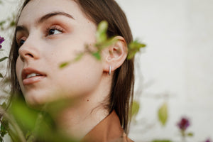 Silver Hoop Pave White CZ Earrings by JaxKelly