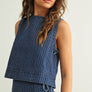 Pinstriped Denim Sleeveless Top