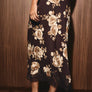 Low Waist Lace Trim Bias Midi Skirt with Side Invisible Zip by le lis