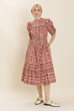 Floral Ruffle Midi Dress