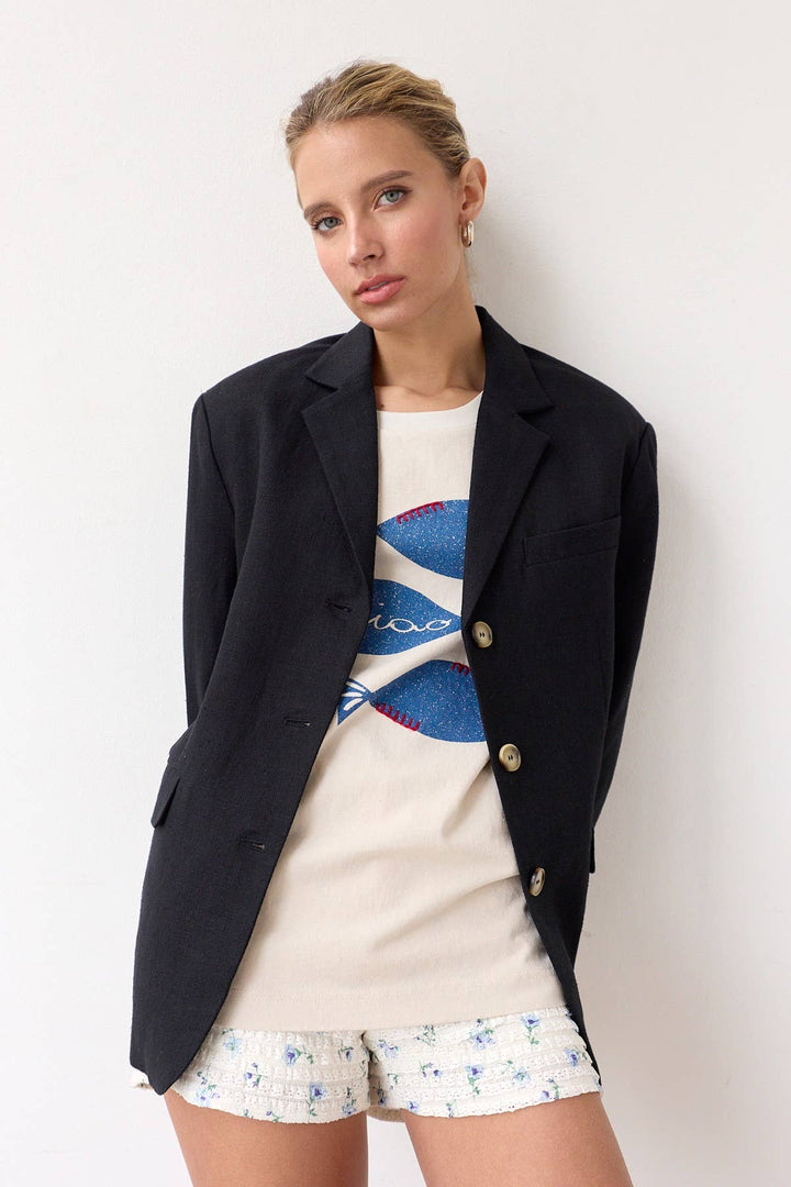 Linen 3 Buttoned Blazer