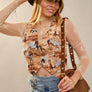 Western Horse Printed Jacquard Vest