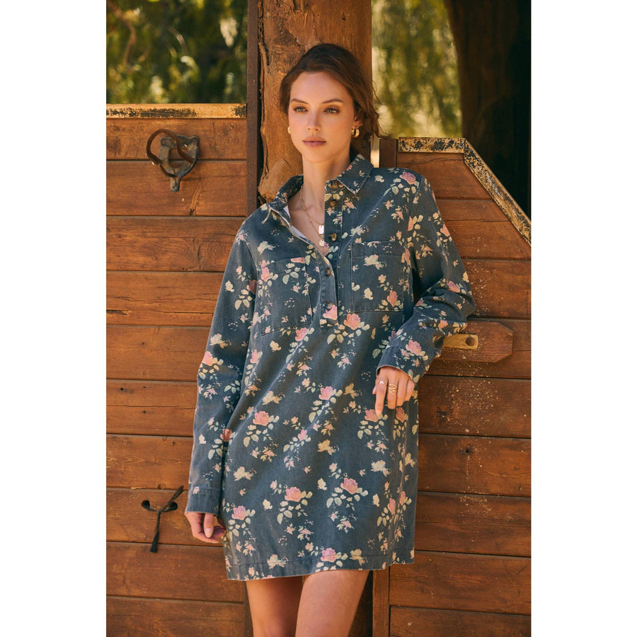 Still from A Film Mineral-Washed Victorian Floral Mini Dress