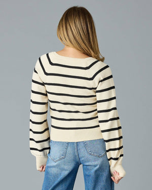 Paris Sweater in Black Stripe by Downeast