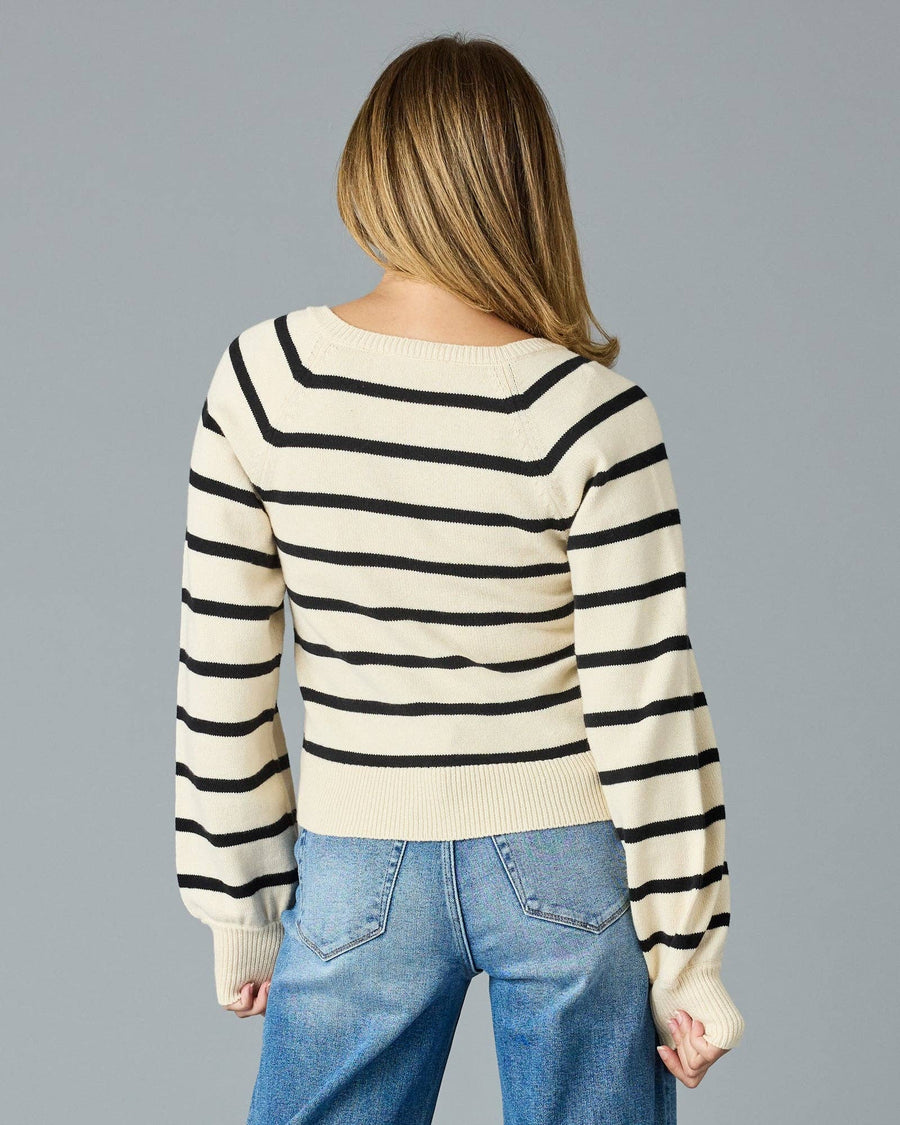 Paris Sweater in Black Stripe by Downeast