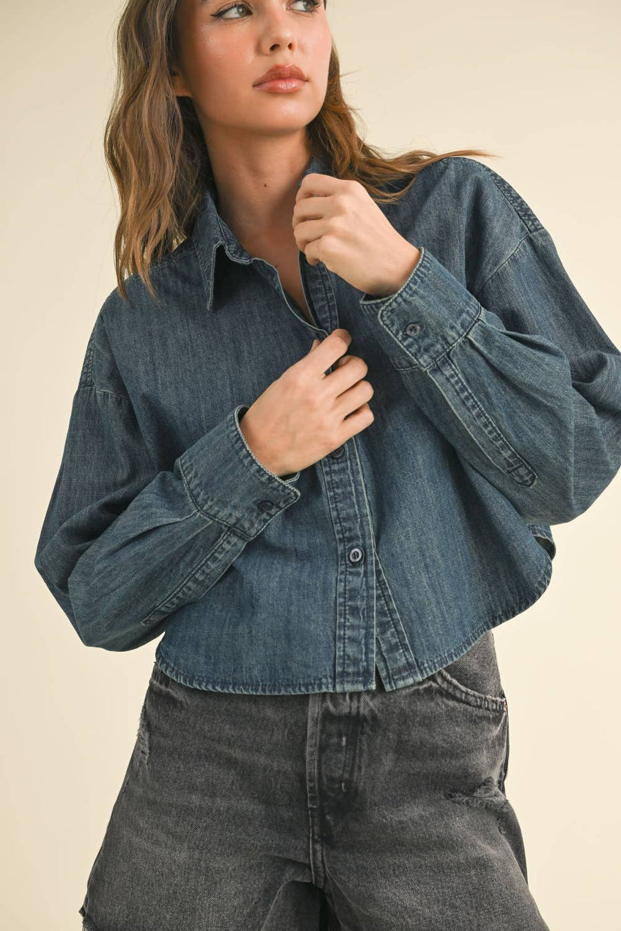 Buttondown Short Body Denim Shirt