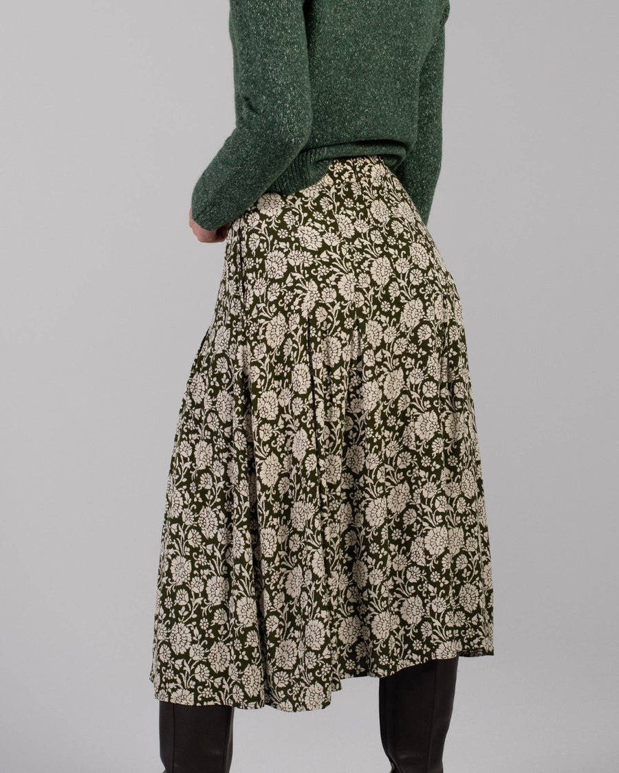 Tiffany Skirt in Green Floral by Downeast