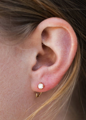Mother of Pearl Huggies Earrings by JaxKelly