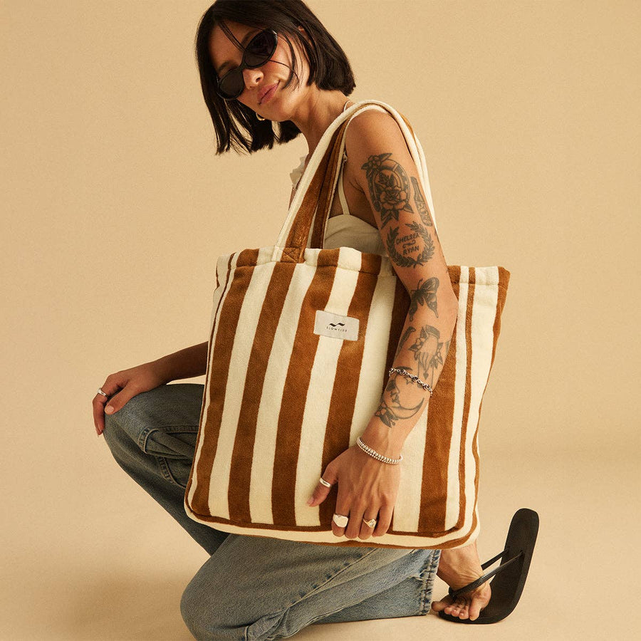 Cabana Terry Tote Bag in Brush by Slowtide