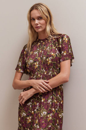 Raglan Sleeve Tier Maxi Dress
