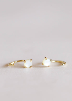 Mother of Pearl Huggies Earrings by JaxKelly