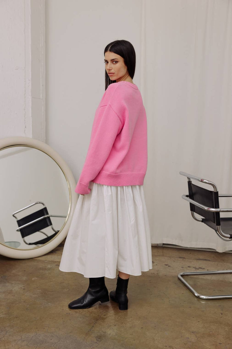 The Holly Sweater in Pink by Mod Ref