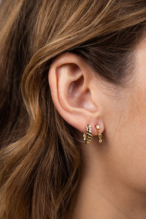 Small Channel Gold Hoop Earrings by JaxKelly