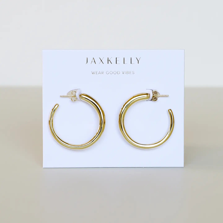 Everyday Medium Gold Hoop Earring by JaxKelly