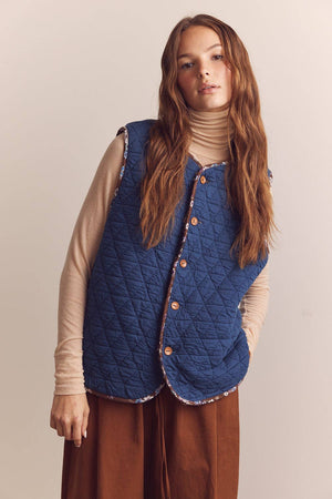 Wool Blend Shepherd Reversible Vest by amente