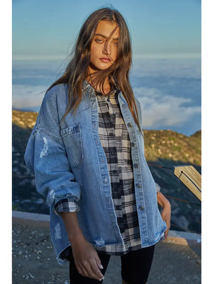 Untamed Denim Button Down by By Together