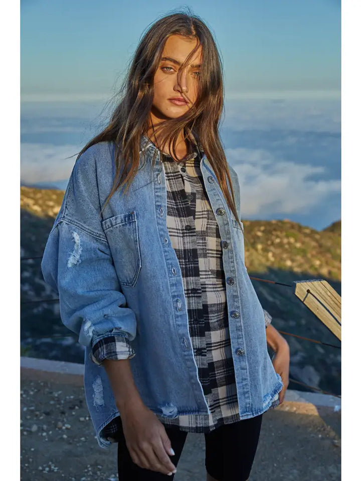 Untamed Denim Button Down by By Together