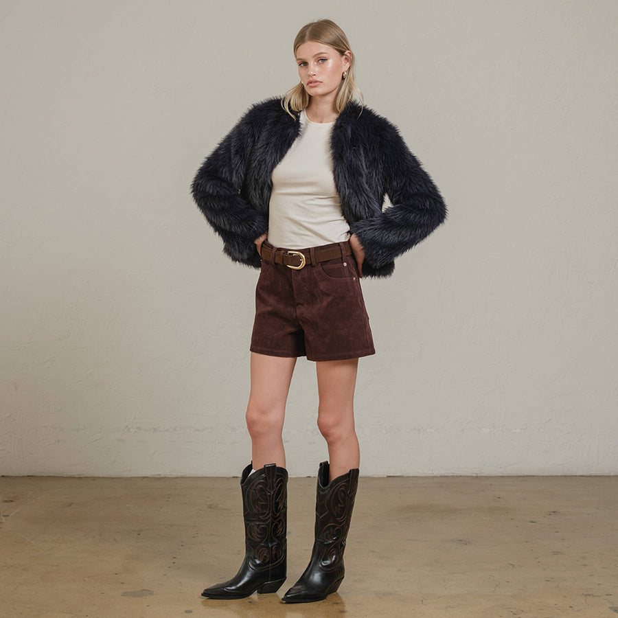 Suede High-Rise Shorts