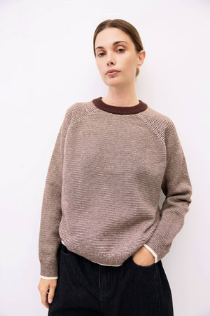 The Jae Sweater | Striped Long Sleeve Sweater by All Row