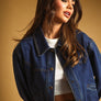 Regular Button Front Indigo Denim Jacket