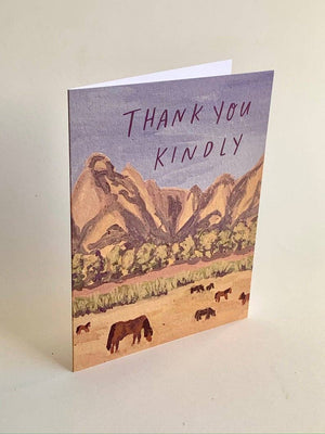 Thank You Kindly Mountain Ranch Horses Greeting Card