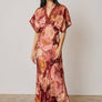 Floral Lace Trim Blouson Maxi Dress