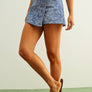 Flower Printed Denim Skort