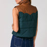 Western Contrast Faux Leather Padded Vest by le lis