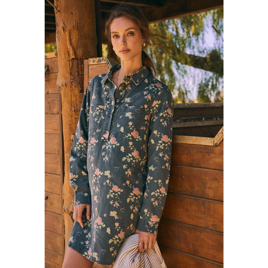 Still from A Film Mineral-Washed Victorian Floral Mini Dress