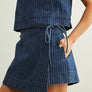 Pinstriped Denim Skort