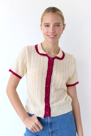 All Over Pointelle Cardigan