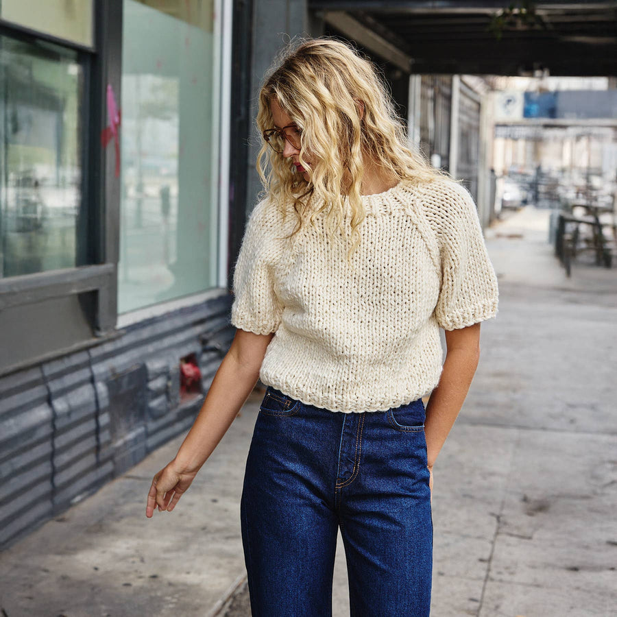 Chunky Knit Short Sleeve Sweater