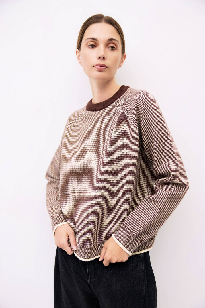 The Jae Sweater | Striped Long Sleeve Sweater by All Row