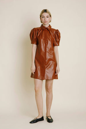 Vegan Leather Mini Dress