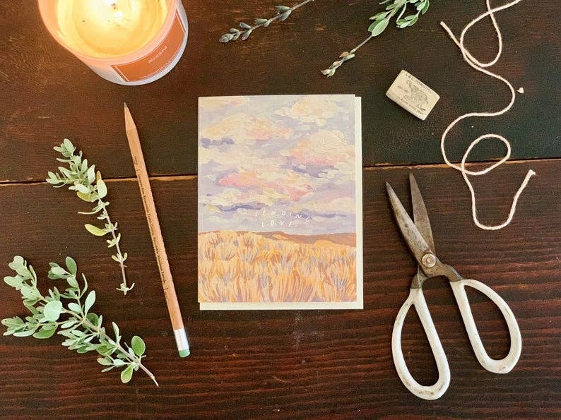Sending Love Calm Peaceful Prairie Sympathy Greeting Card