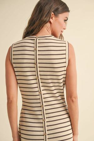 Striped Pattern Knitted Dress