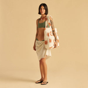 Sunburn Terry Tote Bag in Cream by Slowtide