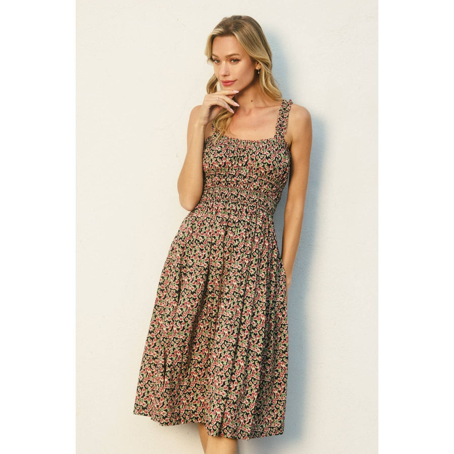 Sweet Nothing Ruffled And Smocked Maxi Dress