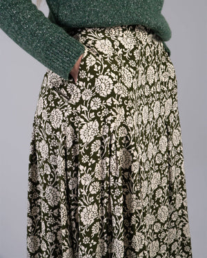 Tiffany Skirt in Green Floral by Downeast