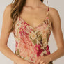 Floral Chiffon V Neck Midi Slip Dress