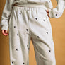 Heart Embroidered Sweat Pants