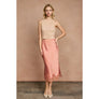 Dull Satin Lace Hem Pencil Skirt